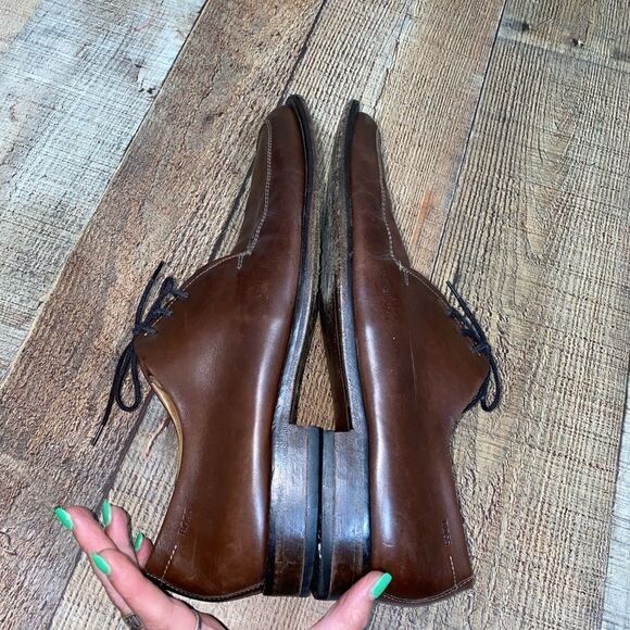 Boss Hugo Boss Mens Brown Square Toe Dress Shoes Sz 11 - Picture 9 of 13
